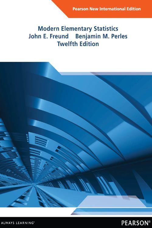 [PDF] Modern Elementary Statistics Pearson New International Edition by John E. Freund