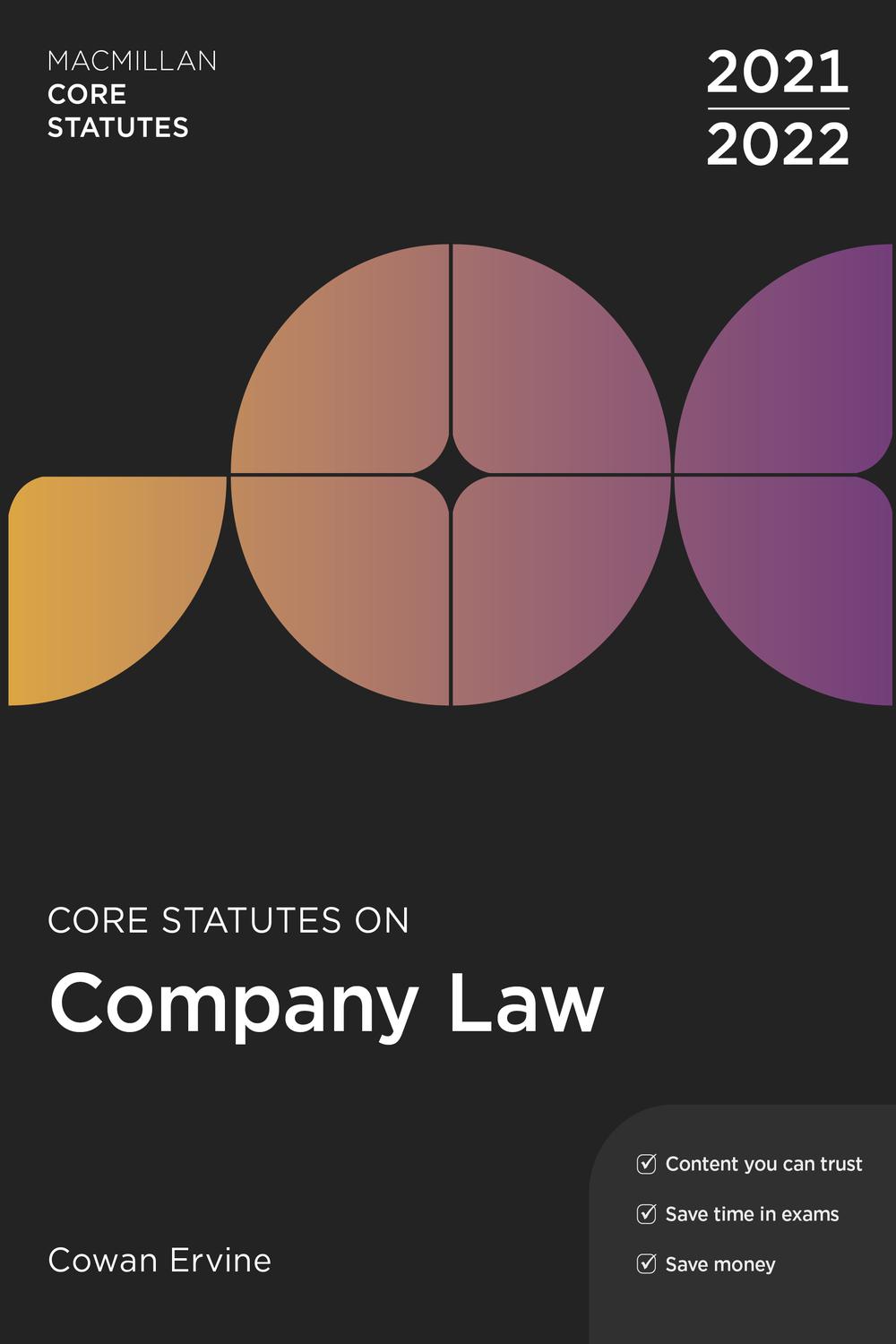 Core Statutes on Company Law 2021-22 - Cowan Ervine