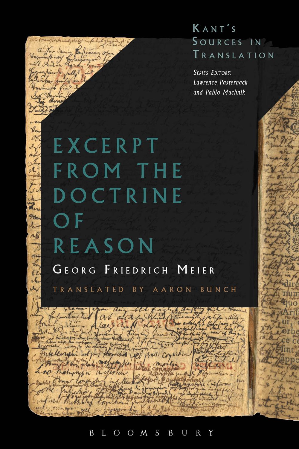 Excerpt from the Doctrine of Reason - Georg Friedrich Meier, Aaron Bunch, Axel Gelfert, Riccardo Pozzo