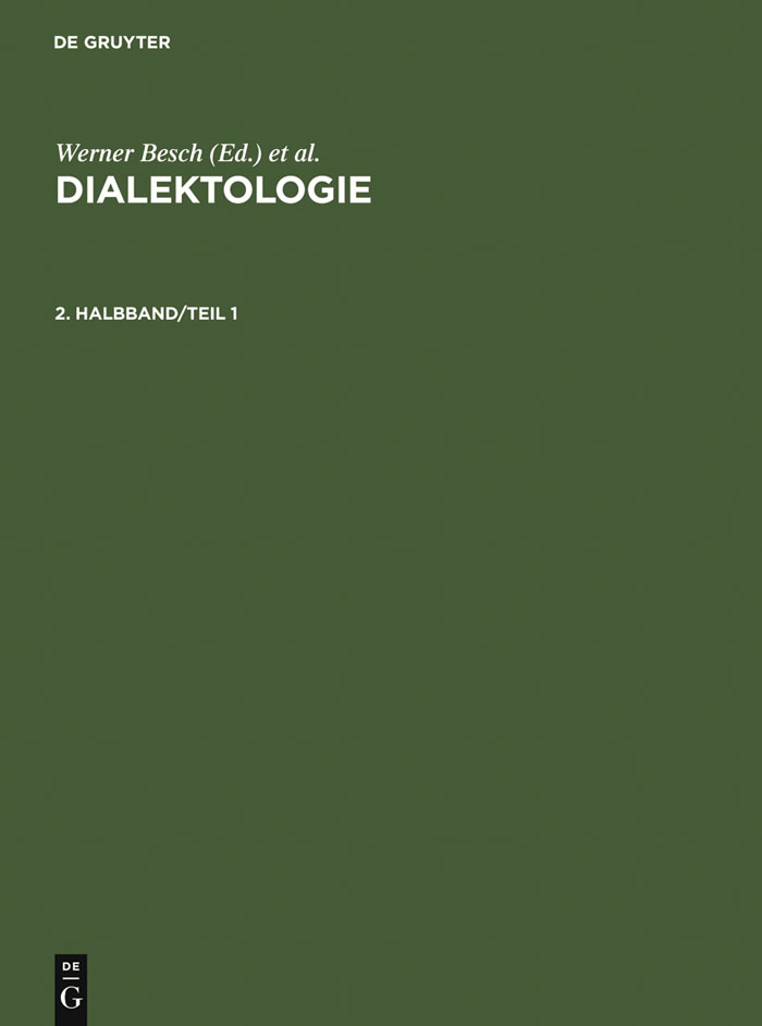 Dialektologie. 2. Halbband - Werner Besch, Ulrich Knoop, Wolfgang Putschke, Herbert E. Wiegand