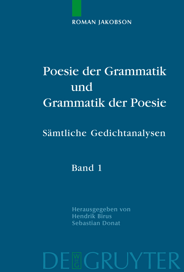 Poesie der Grammatik und Grammatik der Poesie - Roman Jakobson