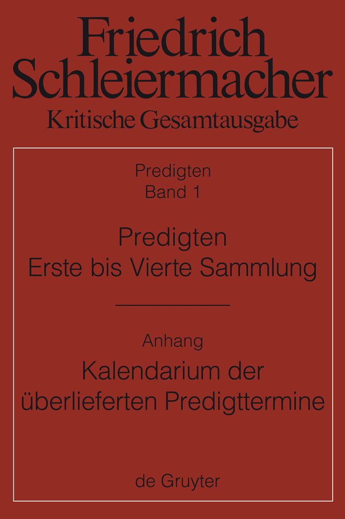 Predigten. Erste bis Vierte Sammlung (1801-1820) mit den Varianten der Neuauflagen (1806-1826) - Günter Meckenstock