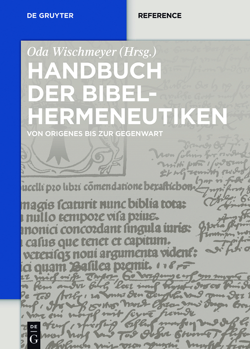 Handbuch der Bibelhermeneutiken - Oda Wischmeyer, Michaela Durst