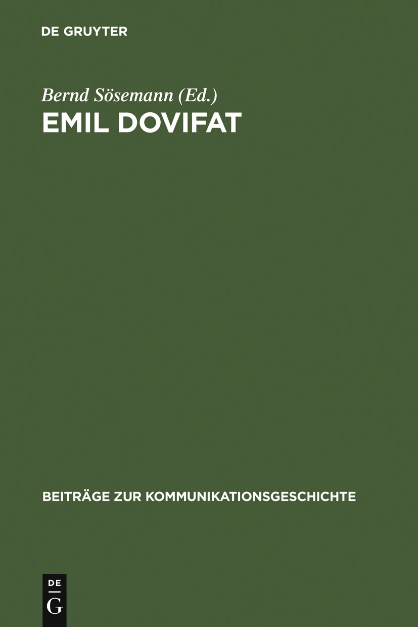 Emil Dovifat - Bernd Sösemann
