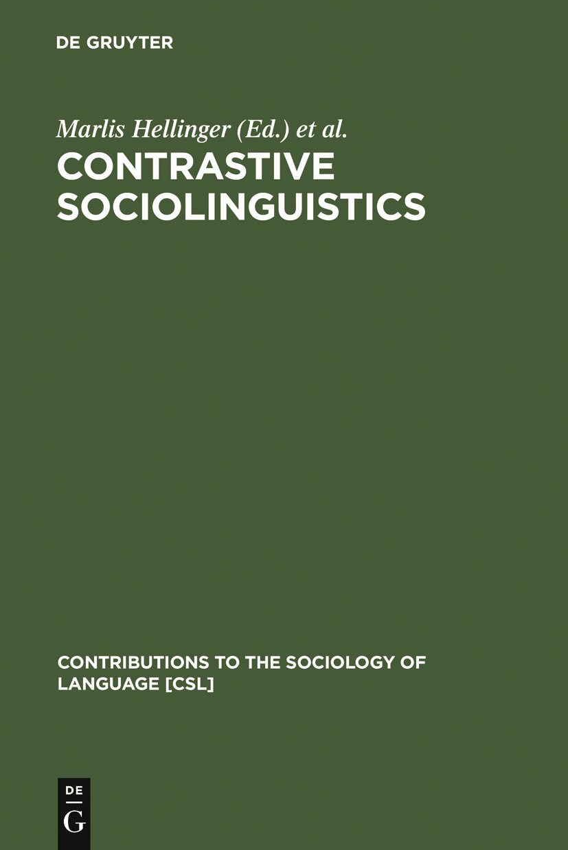 Contrastive Sociolinguistics - Marlis Hellinger, Ulrich Ammon