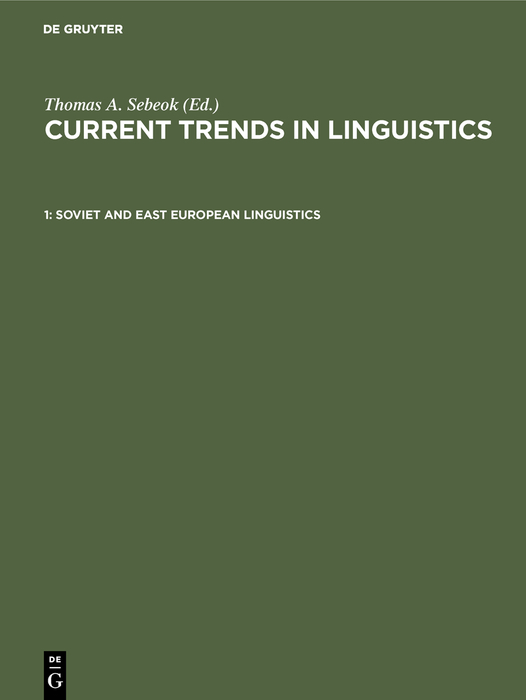 Soviet and East European Linguistics - Paul L. Garvin