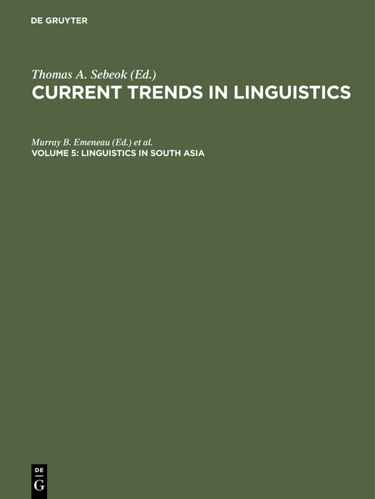 Linguistics in South Asia - Murray B. Emeneau, Charles A. Fergusson