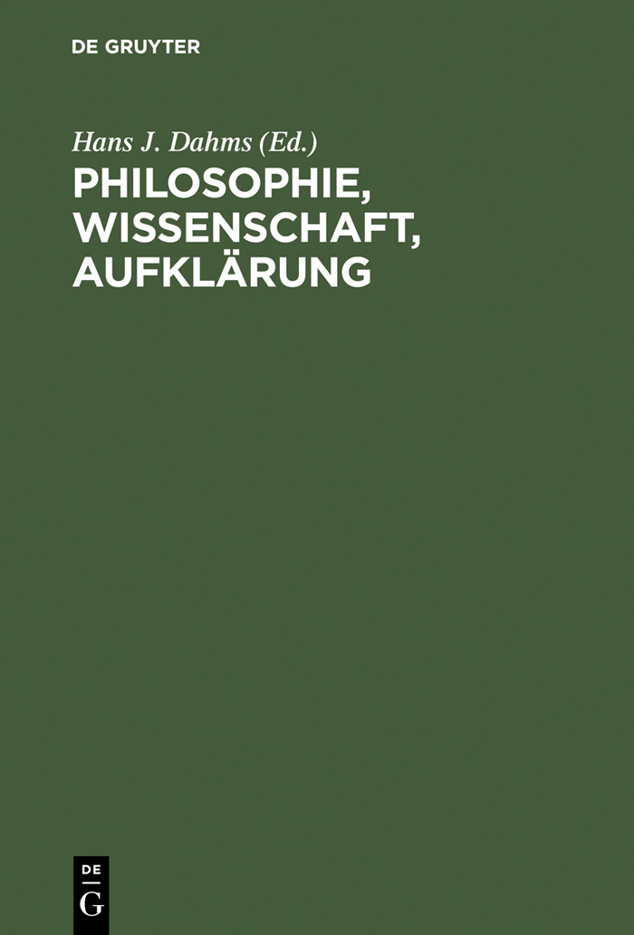 Philosophie, Wissenschaft, Aufklärung - Hans J. Dahms