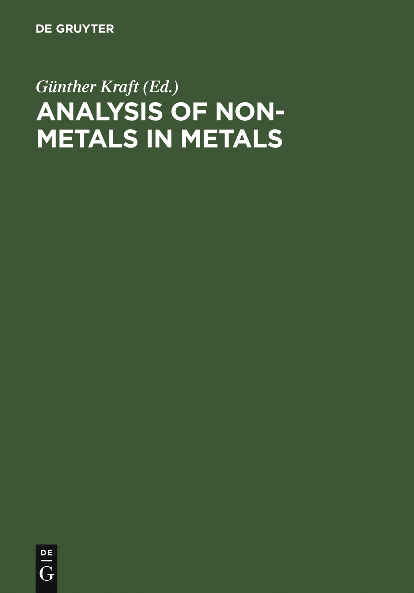 Analysis of Non-Metals in Metals - Günther Kraft