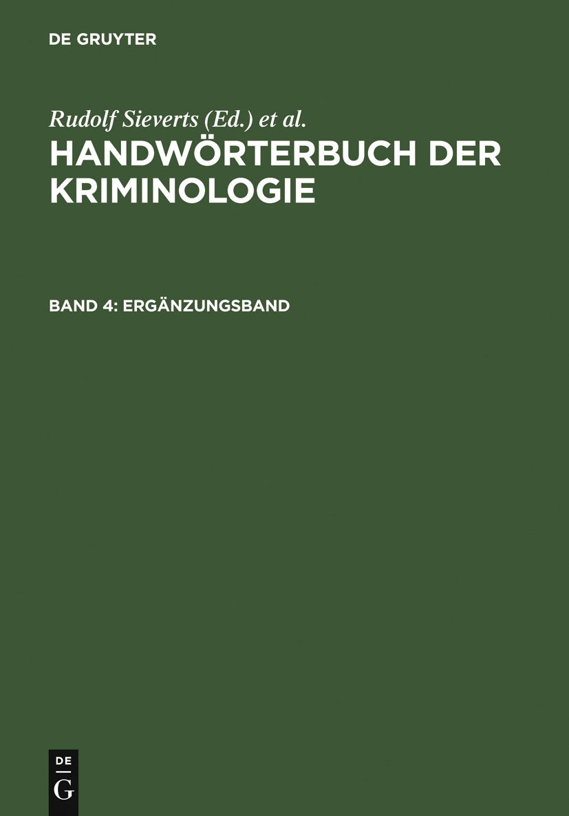 Ergänzungsband - Rudolf Sieverts, Hans J. Schneider