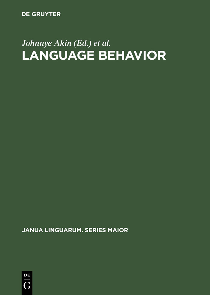 Language Behavior - Johnnye Akin, Alvin Goldberg, Gail Myers, Joseph Stewart