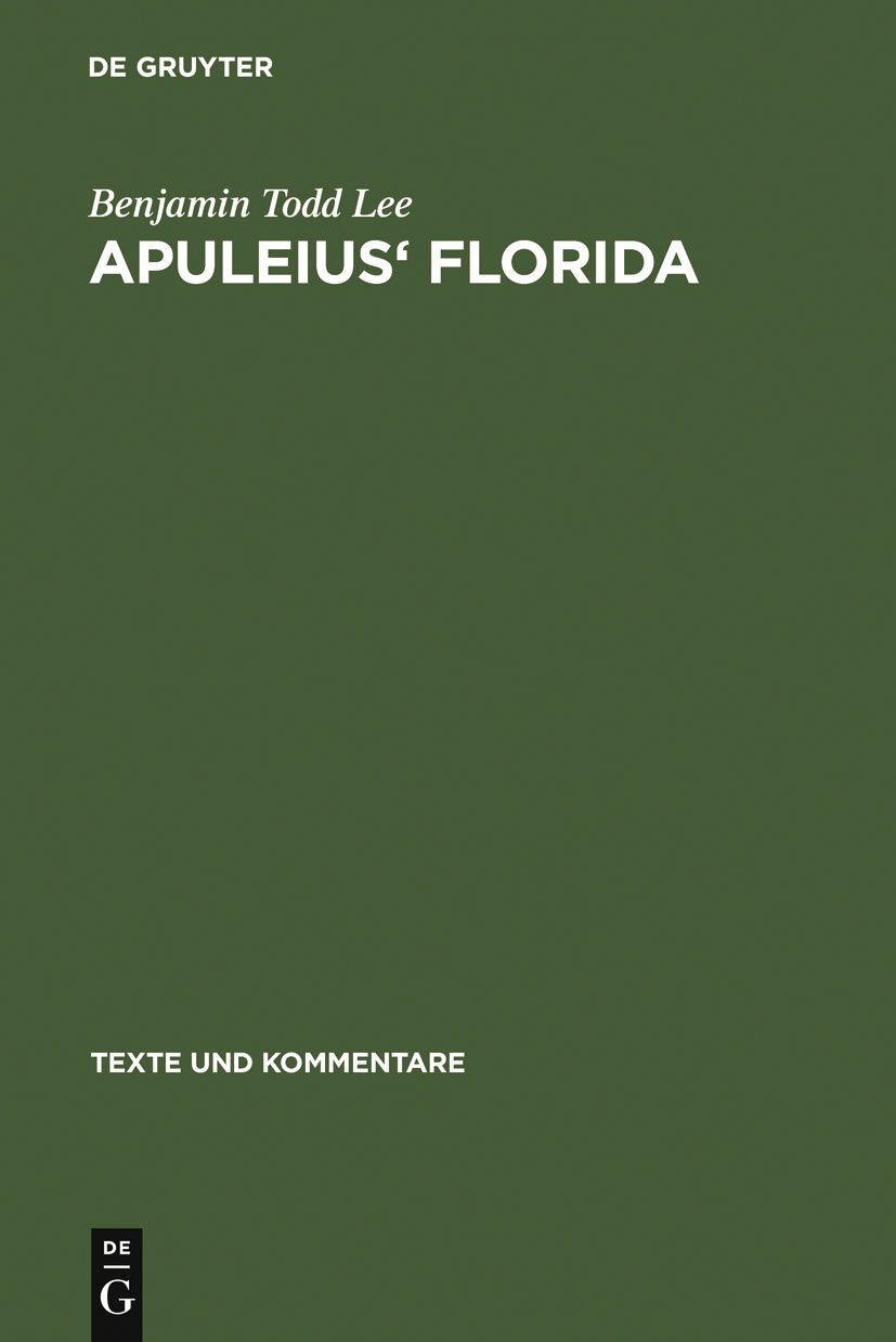 Apuleius' Florida - Benjamin Todd Lee