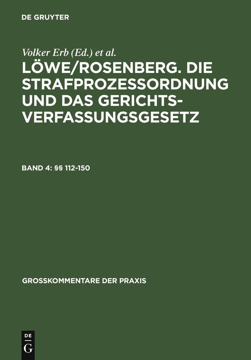 §§ 112-150 - Hans Hilger, Sabine Gless, Klaus Lüderssen, Matthias Jahn