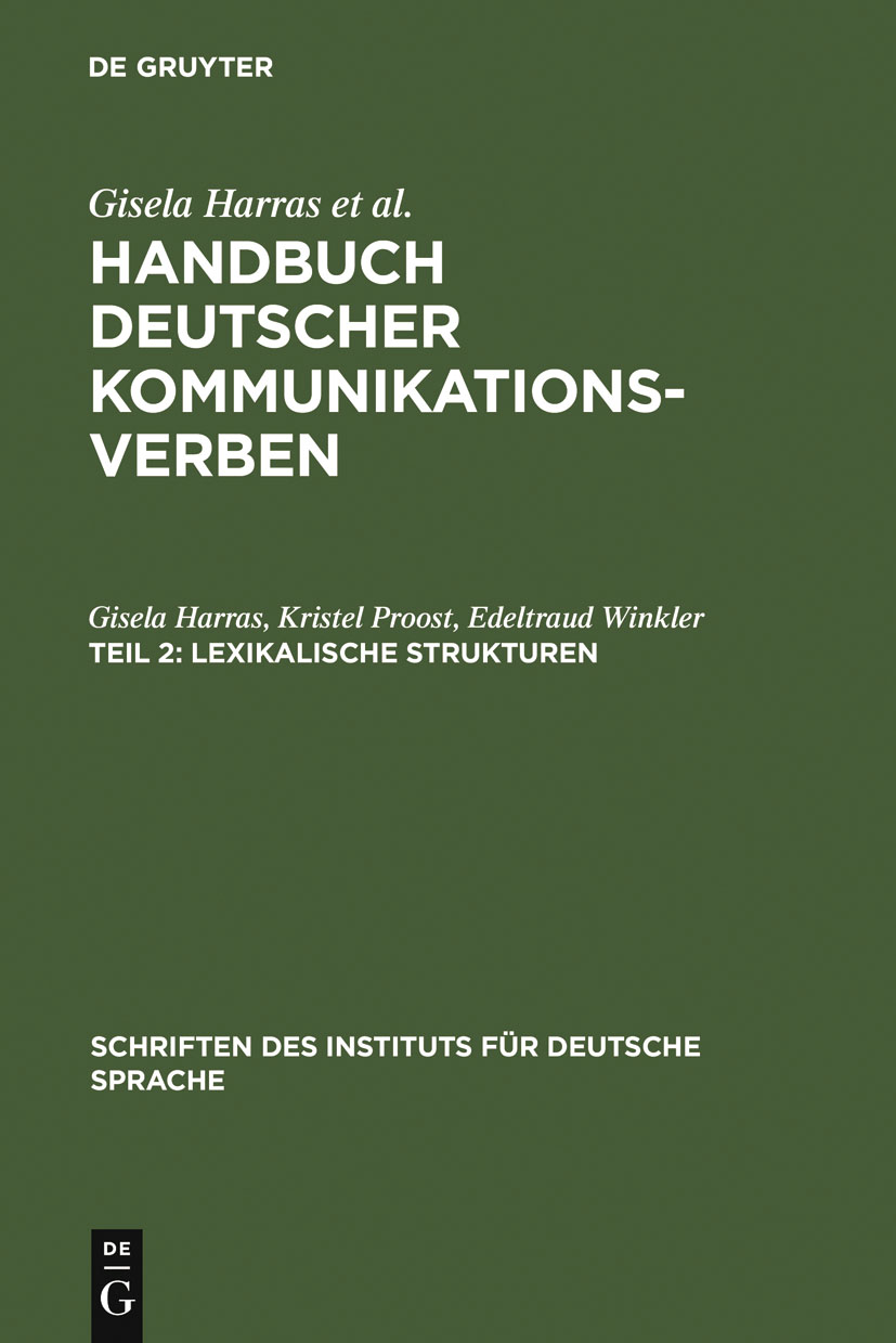 Lexikalische Strukturen - Gisela Harras, Kristel Proost, Edeltraud Winkler