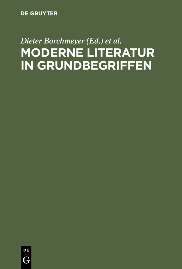 Moderne Literatur in Grundbegriffen - Dieter Borchmeyer, Viktor ?megac,,Dieter Borchmeyer, Viktor ?megac