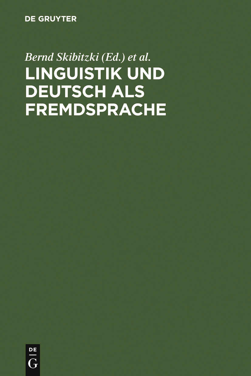 Linguistik und Deutsch als Fremdsprache - Bernd Skibitzki, Barbara Wotjak