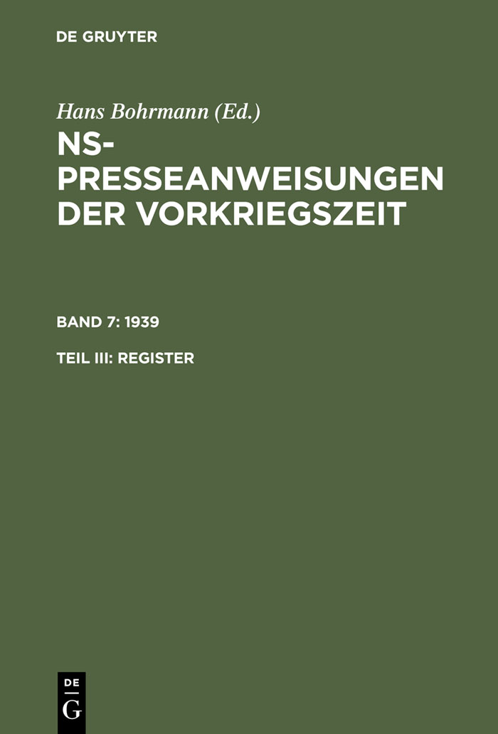 1939. Register - Claudia Bartels, Heike Fortmann-Petersen, Karen Peter