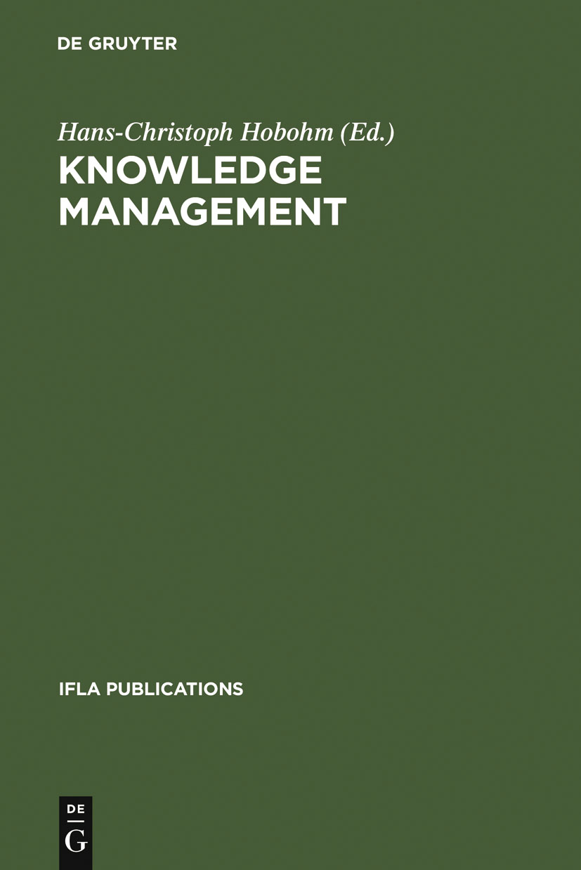 Knowledge Management - Hans-Christoph Hobohm