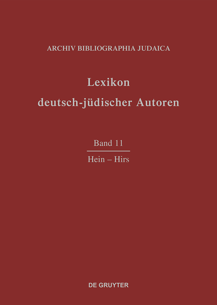 Hein-Hirs - Archiv Bibliographia Judaica e.V.