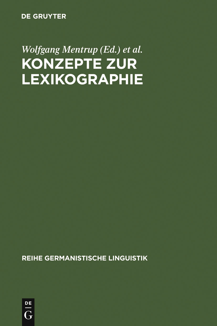Konzepte zur Lexikographie - Wolfgang Mentrup, 1981, Mannheim> Lexikographisches Colloquium <3
