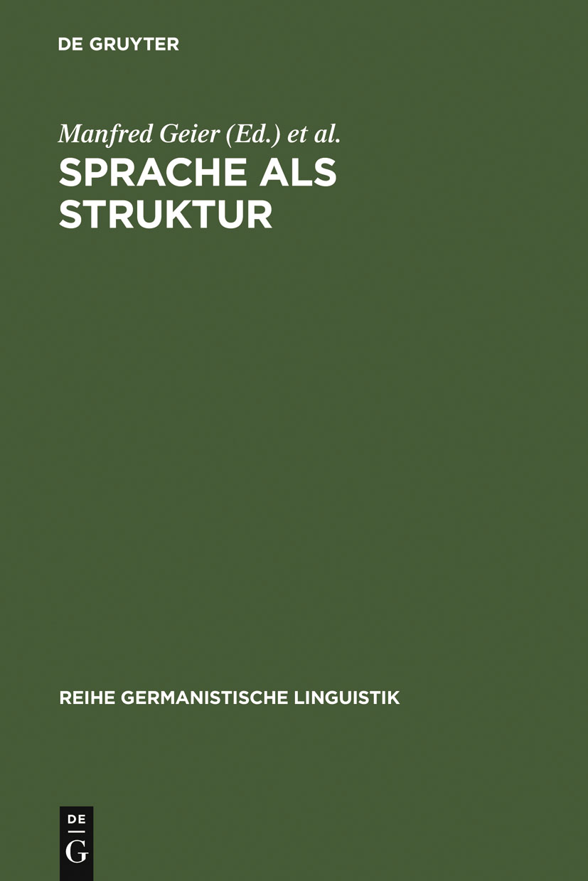 Sprache als Struktur - Manfred Geier, Manfred Kohrt, Christoph Küper, Franz Marschallek