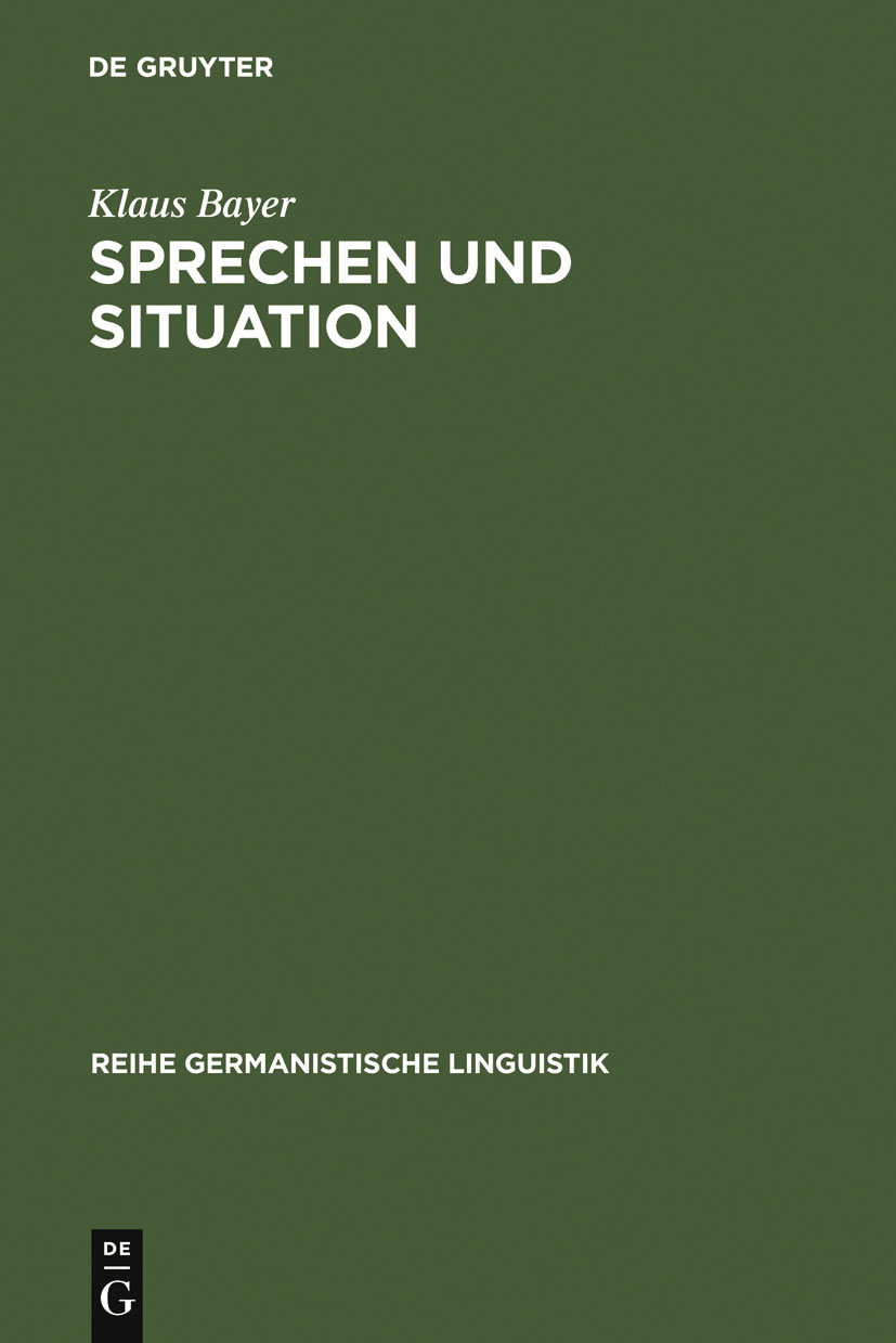 Sprechen und Situation - Klaus Bayer