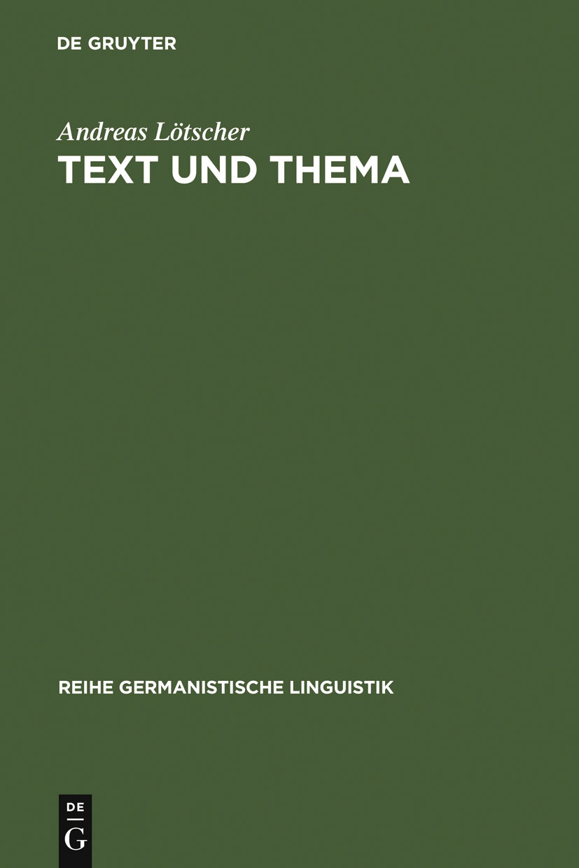 Text und Thema - Andreas Lötscher