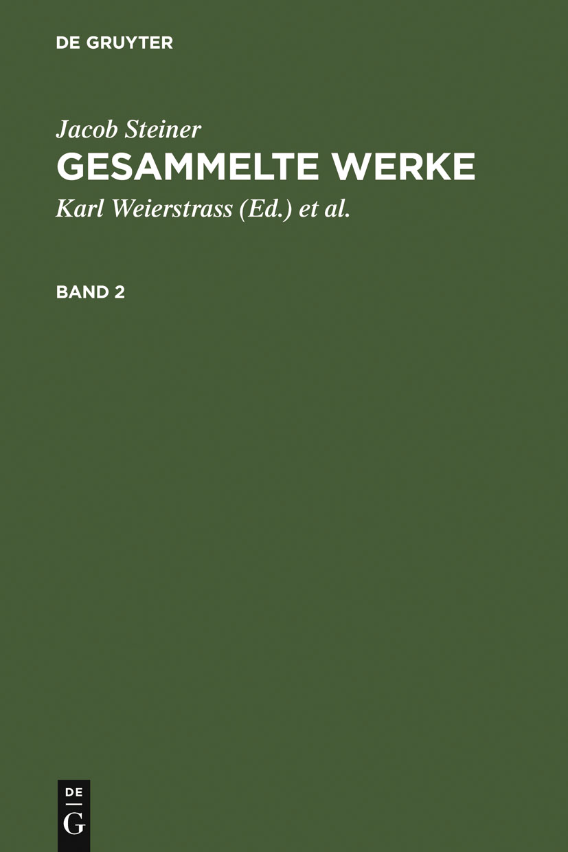 Jacob Steiner: Gesammelte Werke. Band 2 - Jacob Steiner