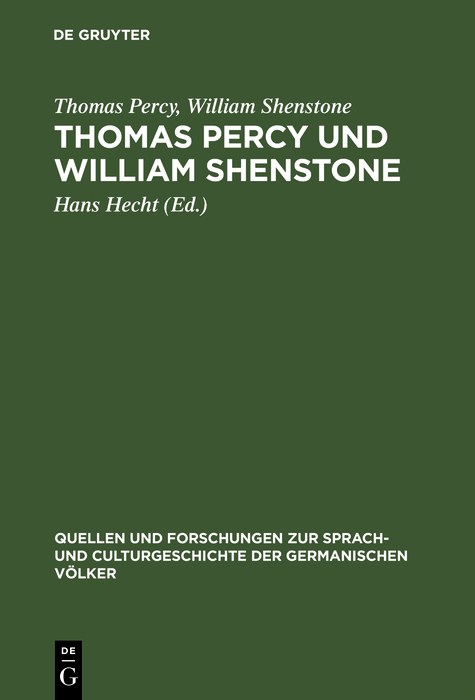 Thomas Percy und William Shenstone - Thomas Percy, William Shenstone
