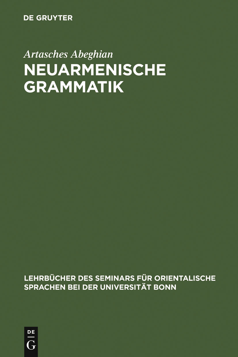 Neuarmenische Grammatik - Artasches Abeghian