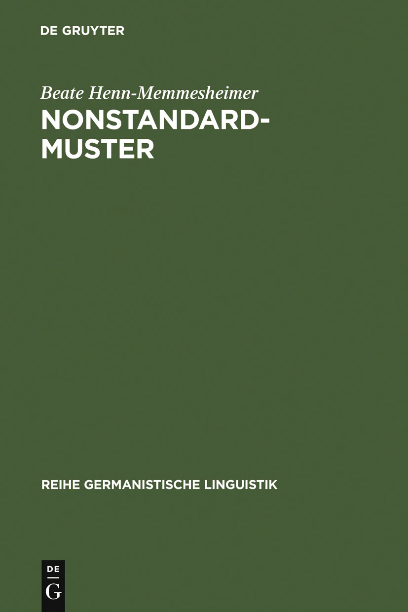 Nonstandardmuster - Beate Henn-Memmesheimer
