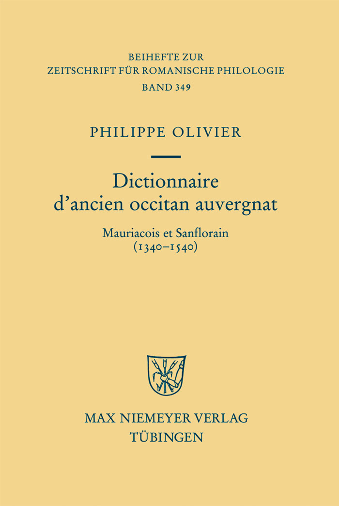 Dictionnaire d'ancien occitan auvergnat - Philippe Olivier