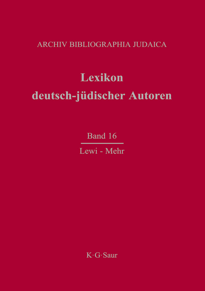 Lewi - Mehr - Archiv Bibliographia Judaica e.V.