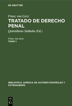 PDF] Franz von Liszt: Tratado de derecho penal. Tomo 1 by Franz von Liszt eBook | Perlego