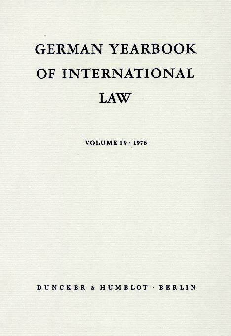 German Yearbook of International Law - Jahrbuch für Internationales Recht. - Jost Delbrück, Rainer Hofmann, Andreas Zimmermann