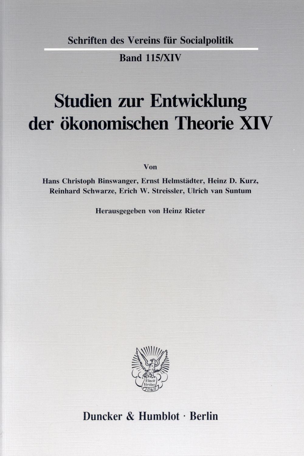 Johann Heinrich von Thünen als Wirtschaftstheoretiker. - Heinz Rieter