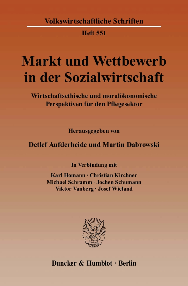 Markt und Wettbewerb in der Sozialwirtschaft. - Detlef Aufderheide, Martin Dabrowski
