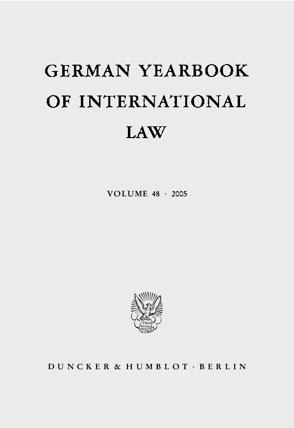 German Yearbook of International Law - Jahrbuch für Internationales Recht. - Jost Delbrück, Thomas Giegerich, Andreas Zimmermann