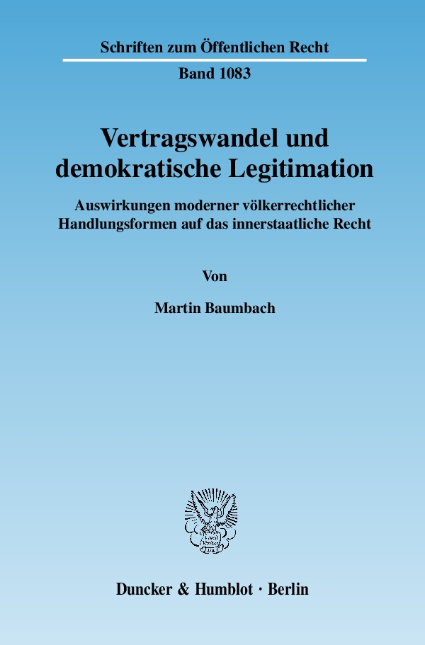 Vertragswandel und demokratische Legitimation. - Martin Baumbach
