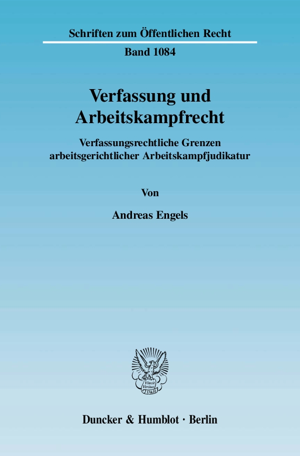 Verfassung und Arbeitskampfrecht. - Andreas Engels
