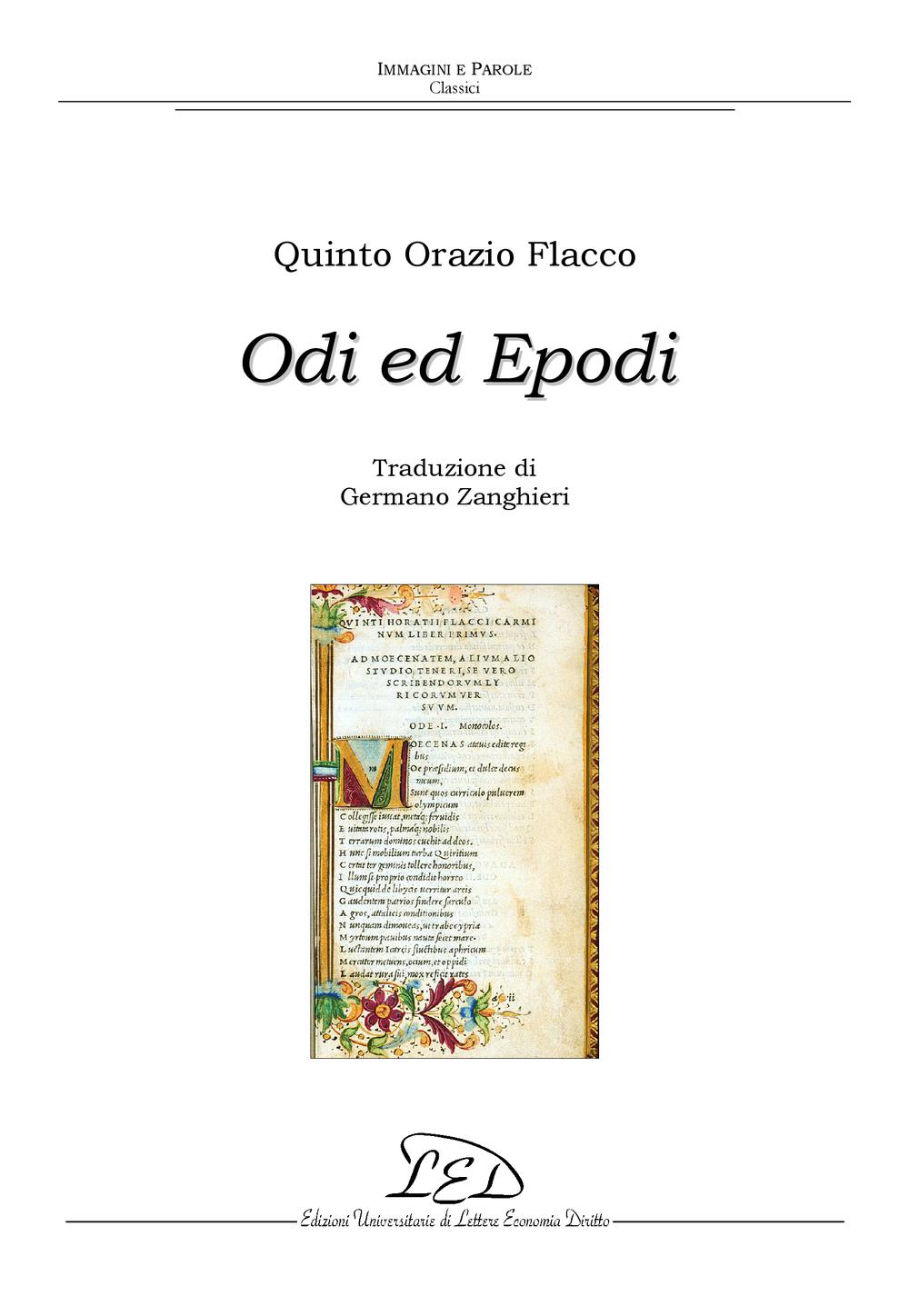Odi ed Epodi - Quinto Orazio Flacco, Germano Zanghieri