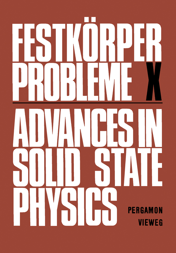 Advances in Solid State Physics - O. Madelung