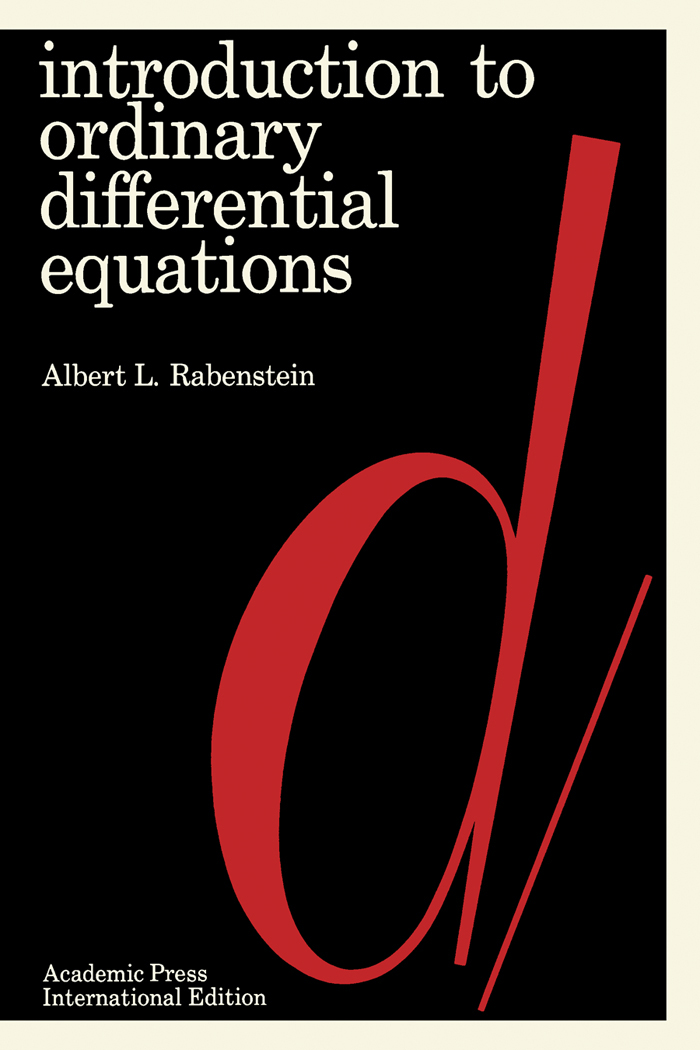 Introduction to Ordinary Differential Equations - Albert L. Rabenstein