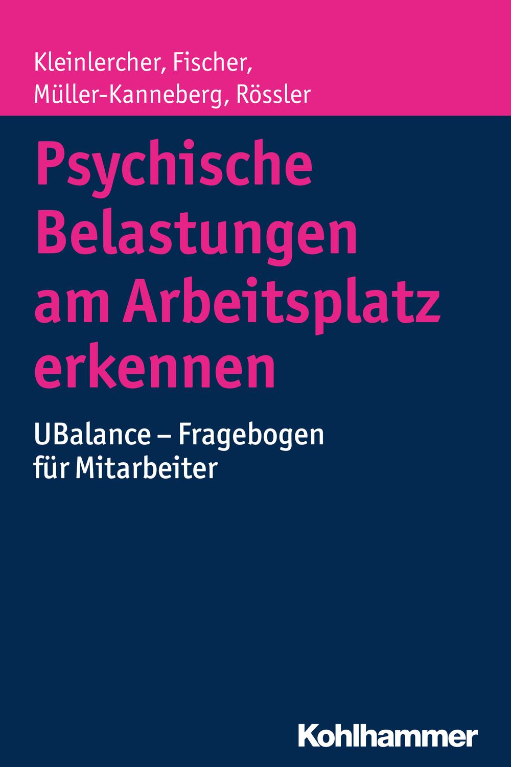 Psychische Belastungen am Arbeitsplatz erkennen - Kai-Michael Kleinlercher, Sebastian Fischer, Brita Müller-Kanneberg, Wulf Rössler
