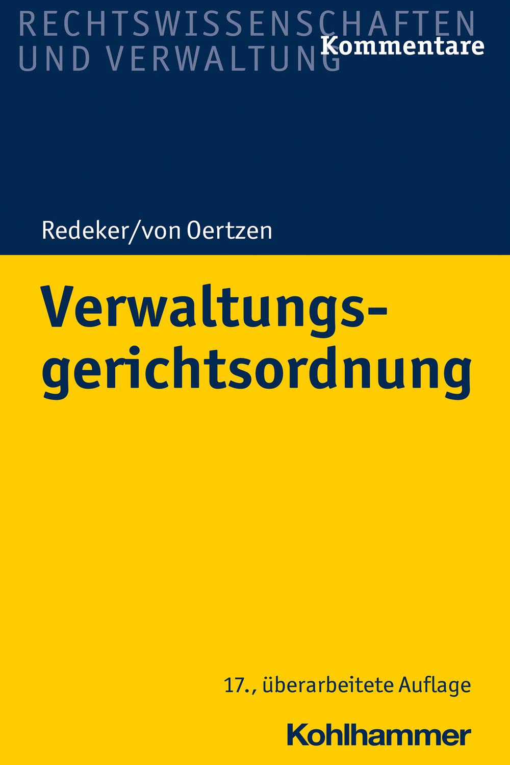 Verwaltungsgerichtsordnung - Martin Redeker, Peter Kothe, Helmuth von Nicolai,,