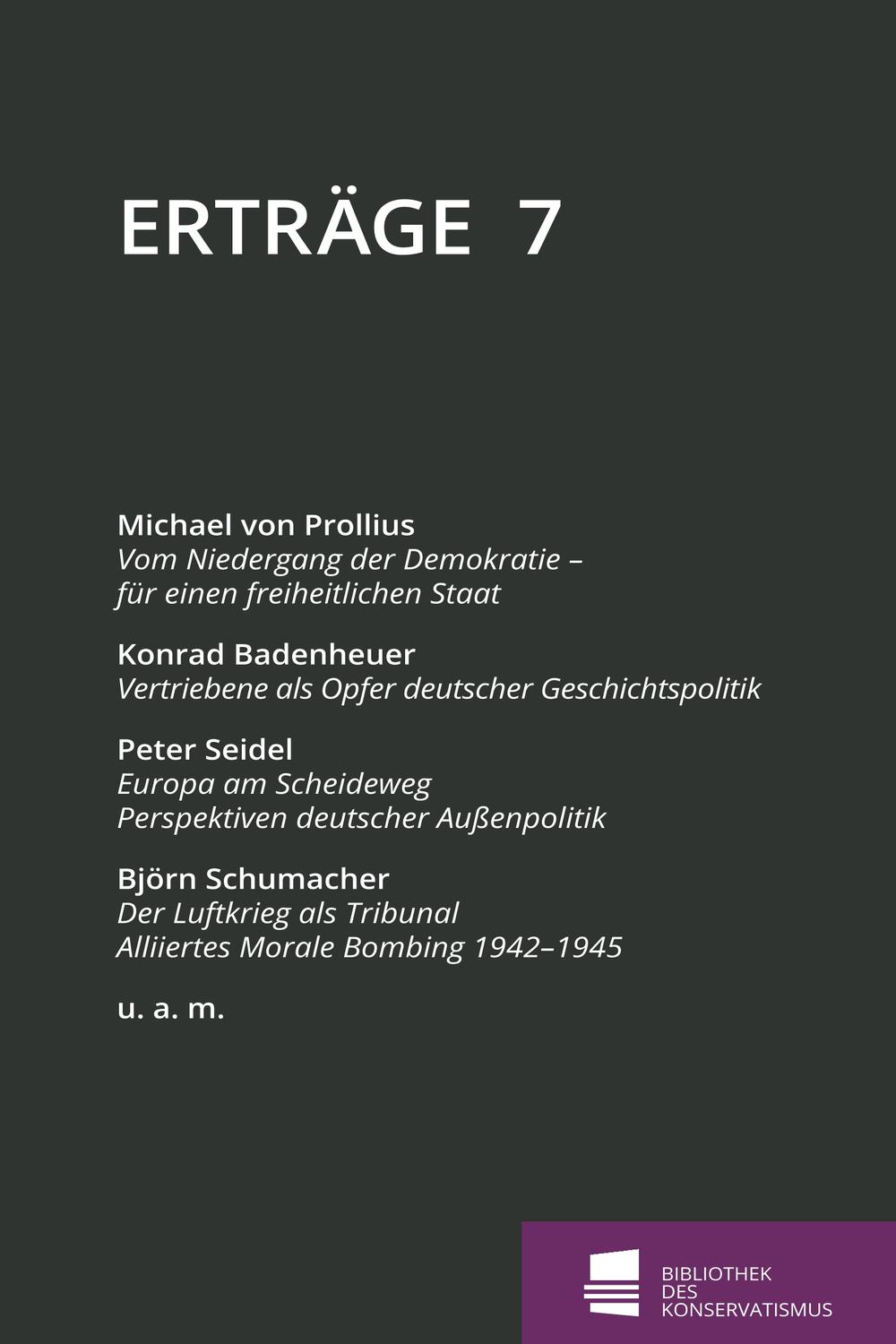 Erträge - Michael von Prollius, Konrad Badenheuer, Albrecht Jebens, Peter Seidel, Björn Schumacher, Rainer Waßner