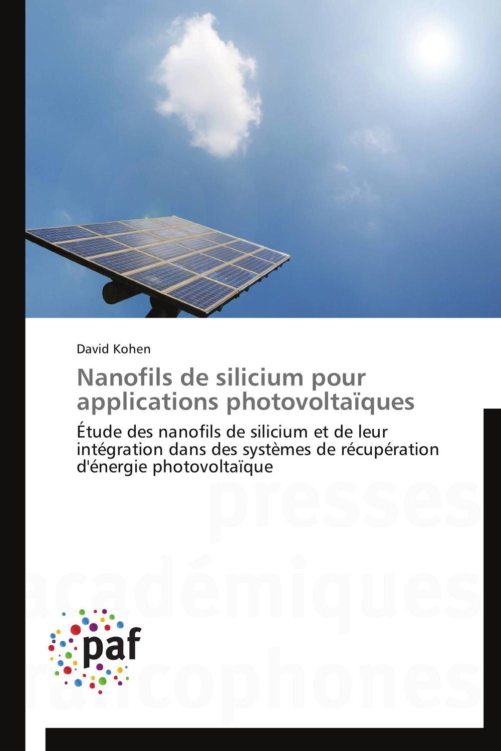 Nanofils de silicium pour applications photovoltaïques - David Kohen