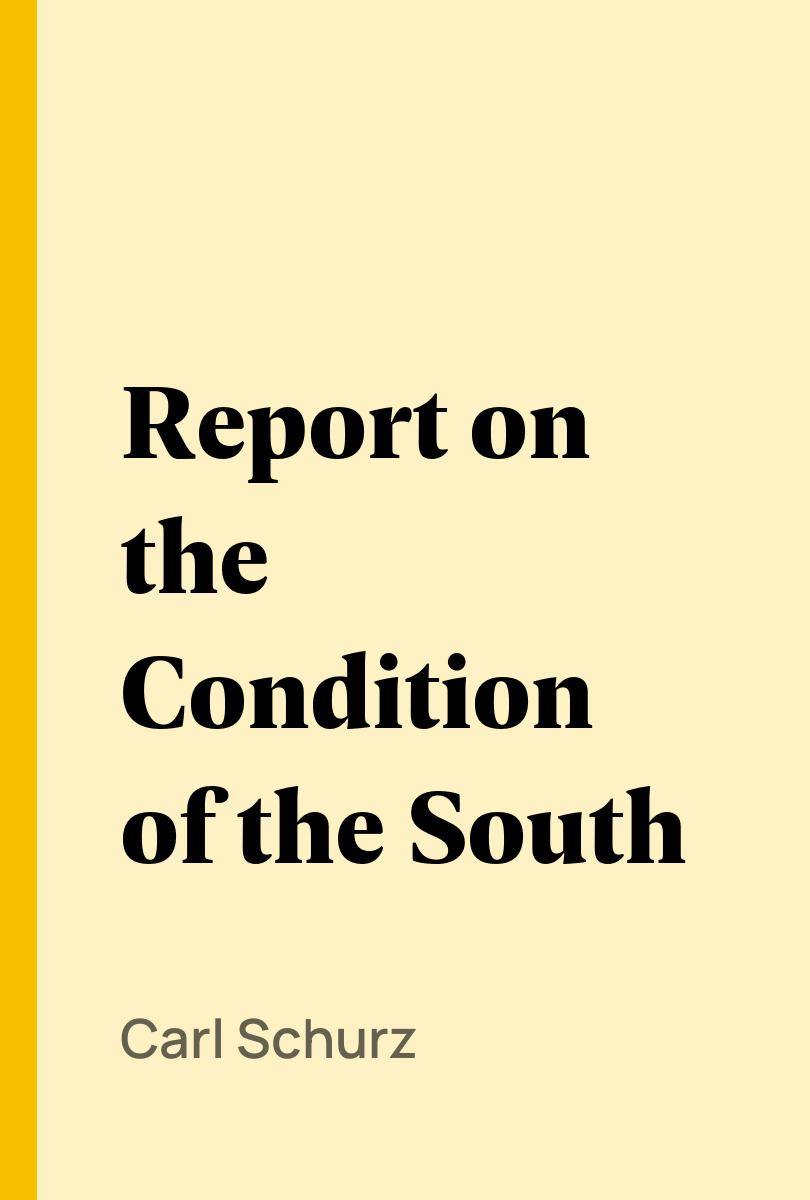 Report on the Condition of the South - Carl Schurz,,