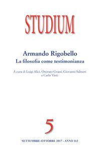 Studium - Armando Rigobello: la filosofia come testimonianza - Alici Luigi, Grassi Onorato, Salmeri Giovanni, Vinti Carlo