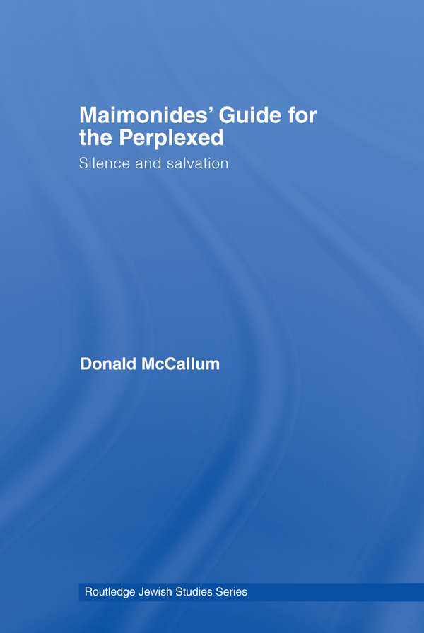 Maimonides' Guide for the Perplexed - Donald McCallum